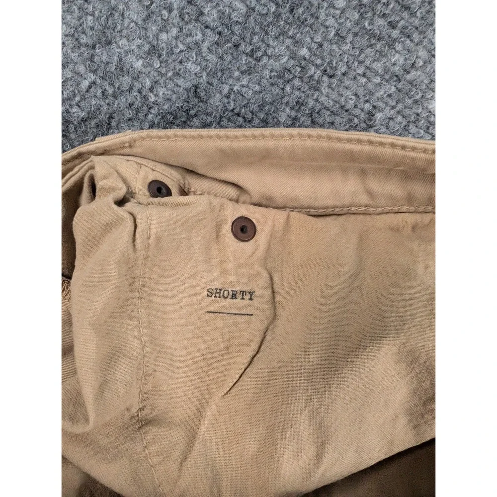 6397 Shorty Chino Pants Unisex 30 Khaki Stretch Casual Button Fly Made In‎ Italy